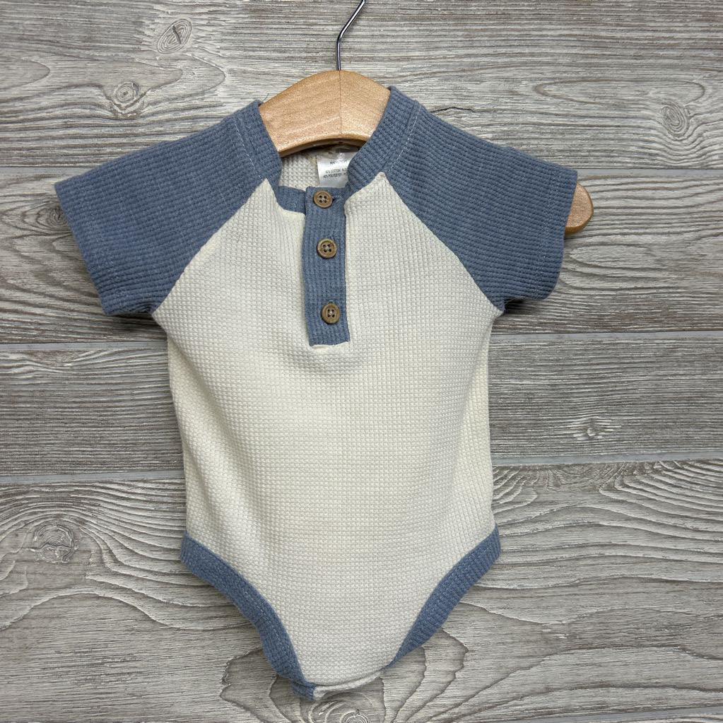 Waffle Knit Henley Bodysuit & Pants 0-3M