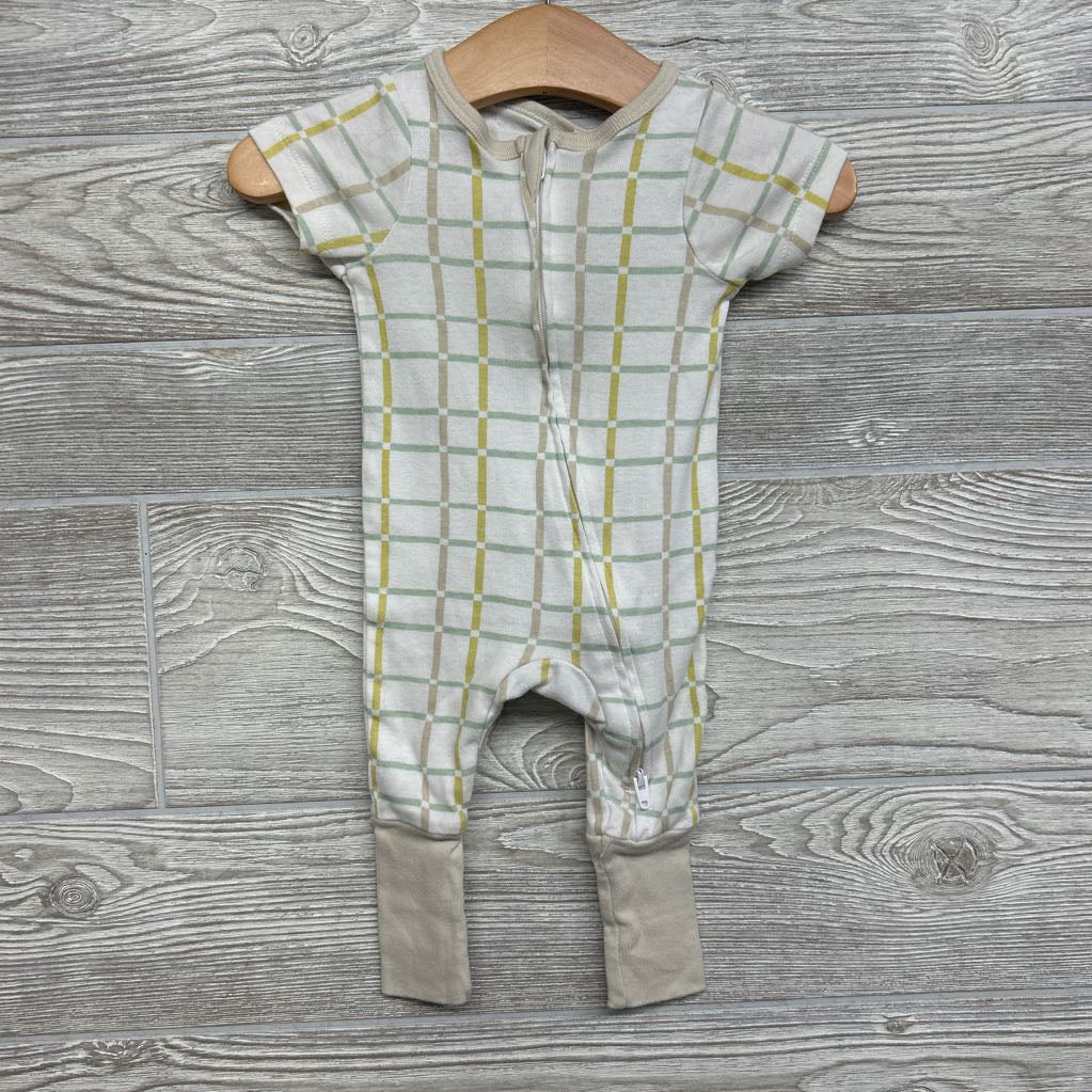 Footless Sleeper Grid Print Nb