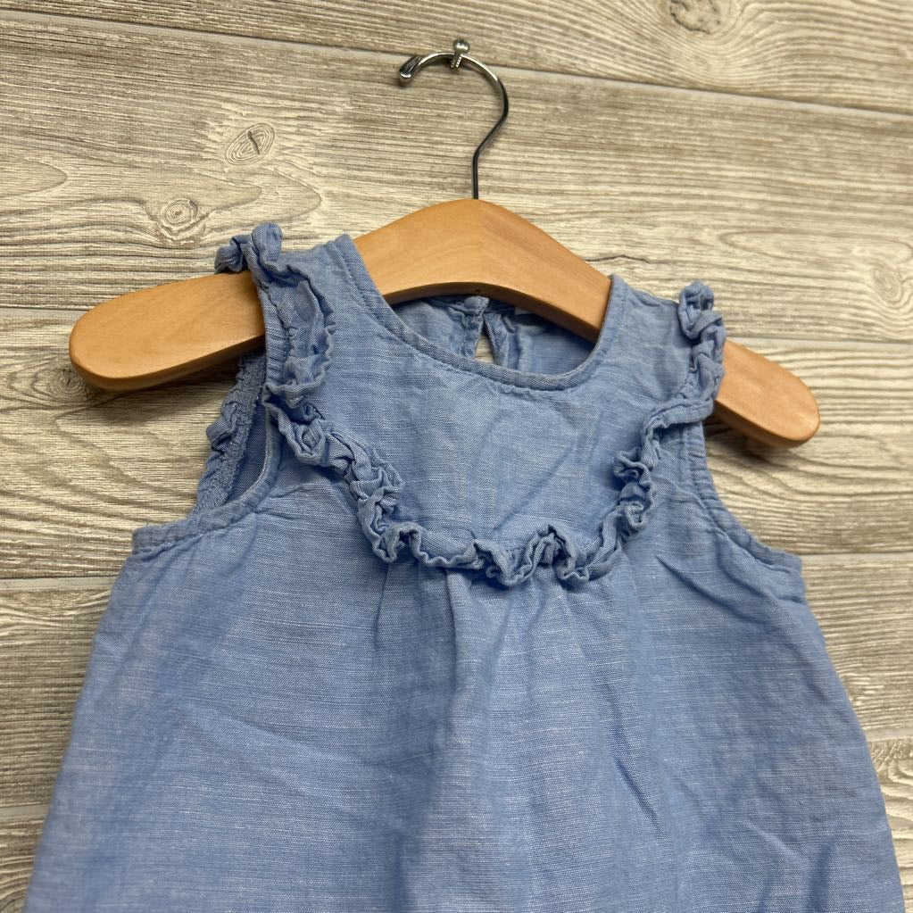 Chambray Ruffle Tank Top 18M-2t
