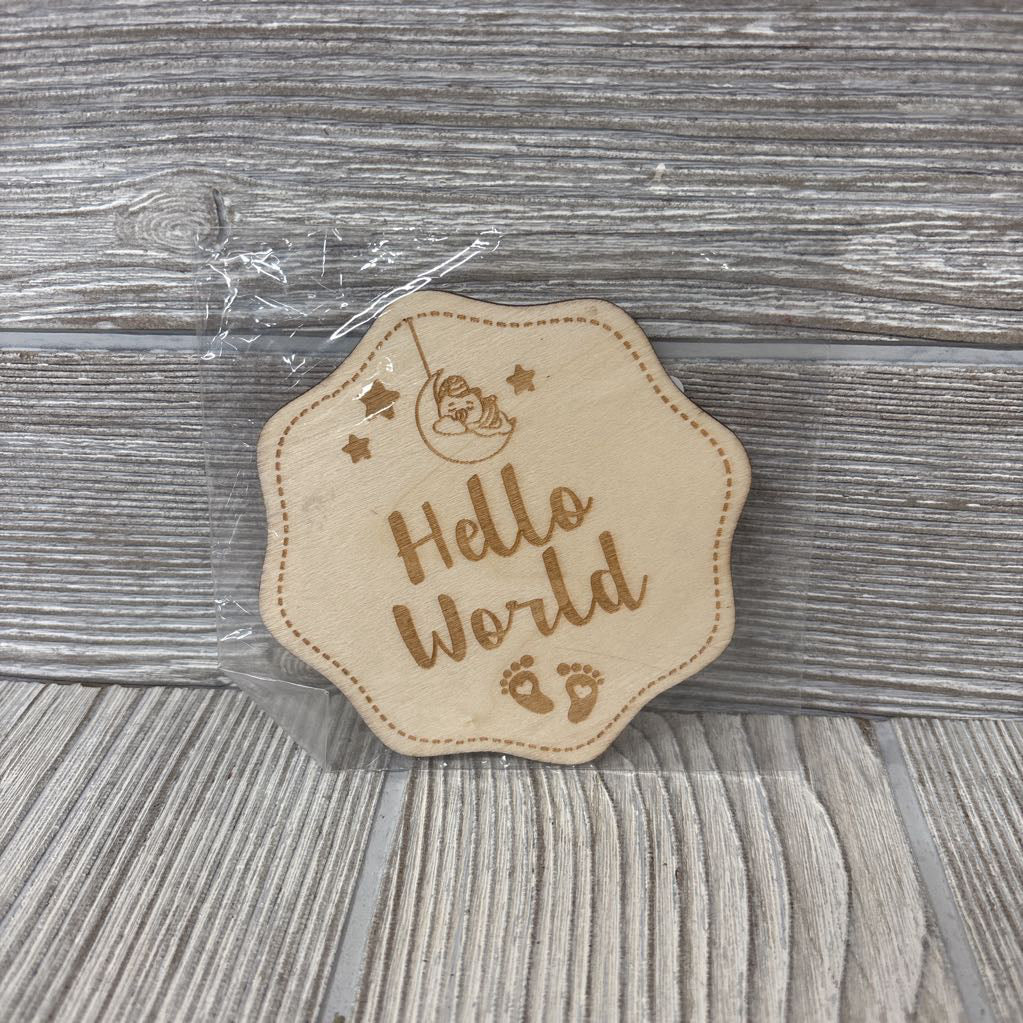 NEW Wooden Sign Hello Wold
