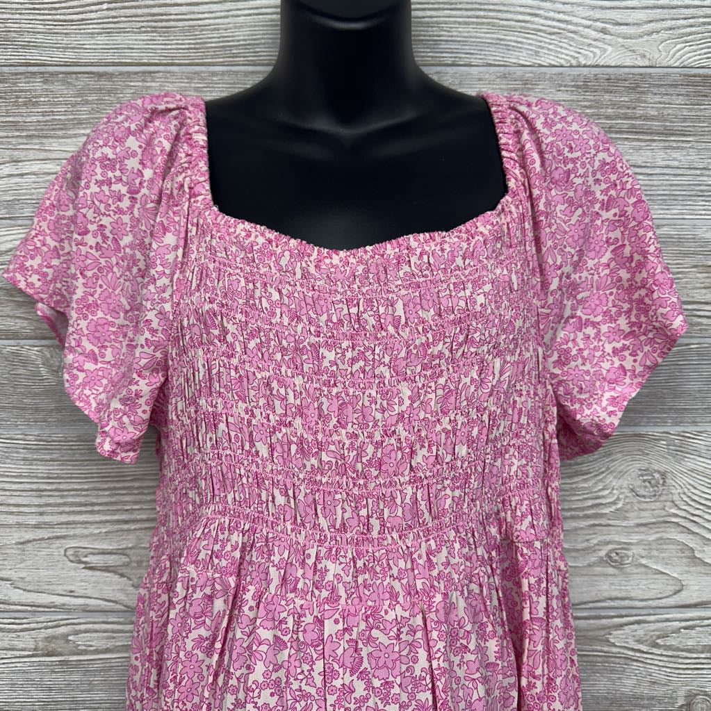 Smocked Woven Dress Flowers XXL