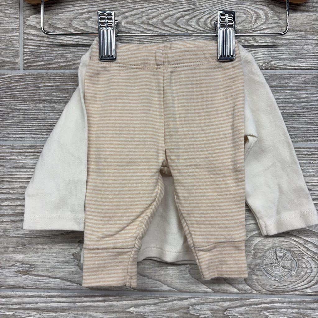 LS Shirt Frog, Pants Stripes W/ Hat NB