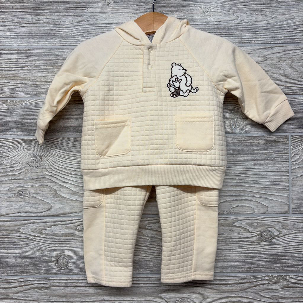Quilted Hoodie Pooh Piglet & Pants 3-6M