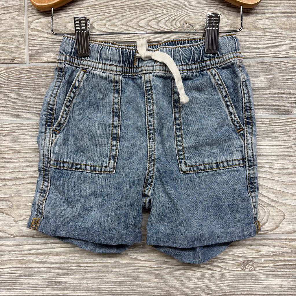 Pull On Denim Shorts Cuffed 3T