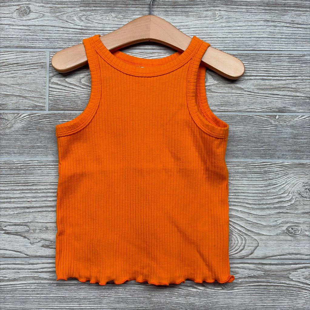 Ribbed Tank Top Lettuce Trim 4T