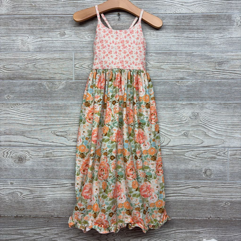 Tank Dress Flowers Ruffle Trim 3T