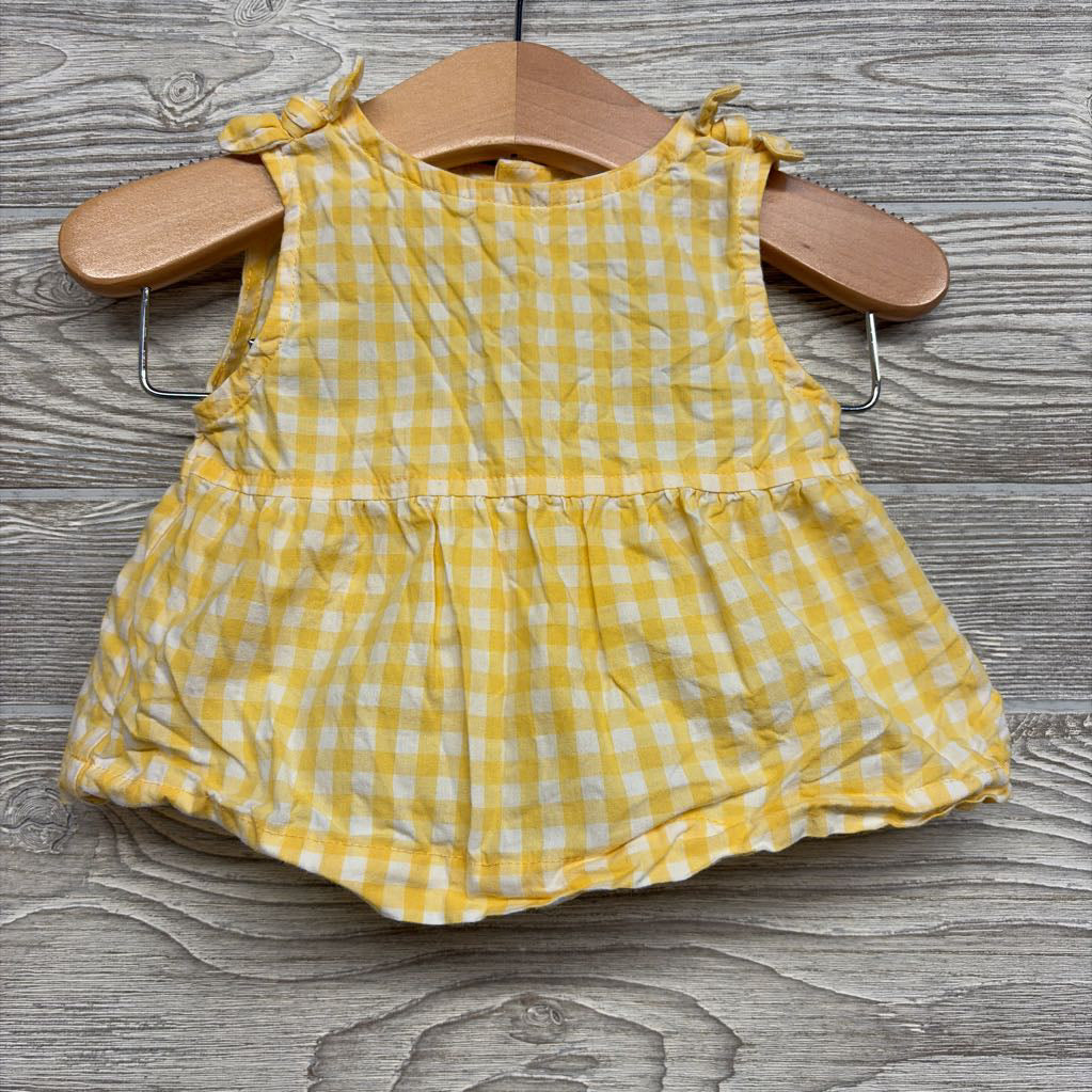 Tank Top Bow Straps & Bloomers Gingham 0-3M