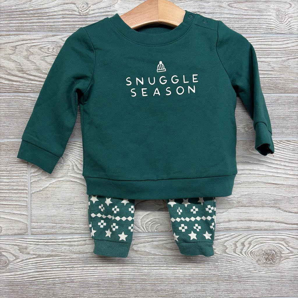 Crewneck Snuggle Season & Harem Pants Nordic 3-6M