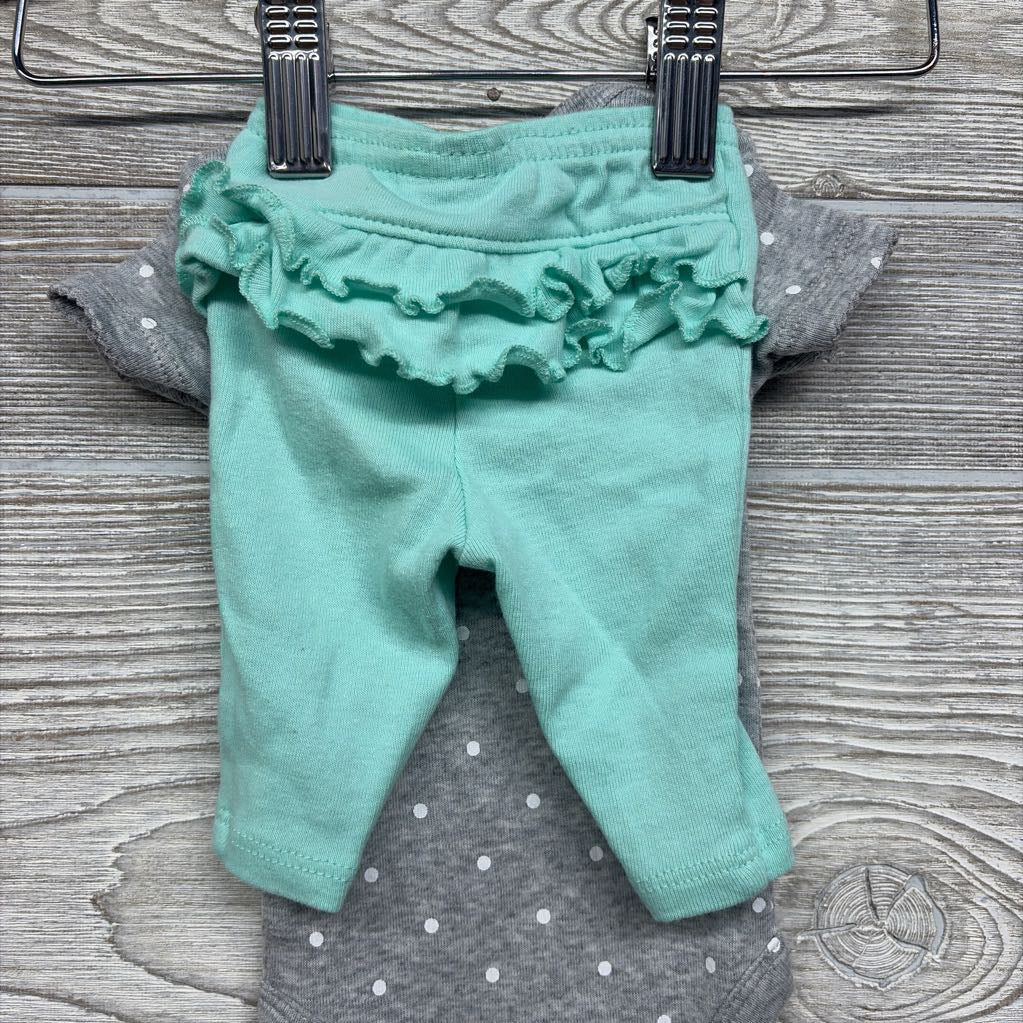 Bodysuit Dots & Leggings Ruffle Butt Preemie