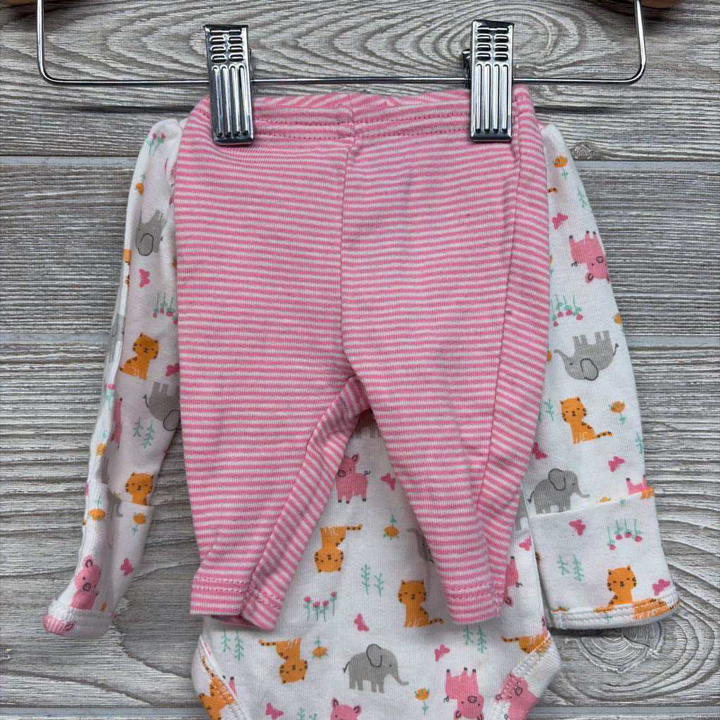 LS Bodysuit Elephants Pigs Tigers & Leggings Stripes Preemie