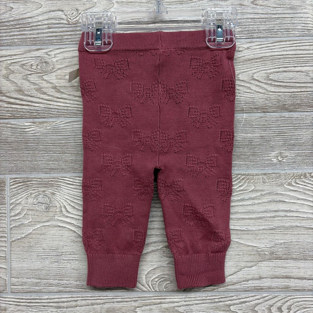 NEW Knit Pointelle Bow Cardigan & Pants 0-3M