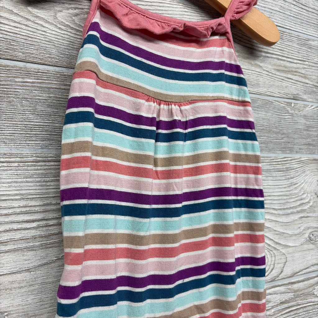 Bamboo Tank Romper Stripes Ruffle Trim 6-12M *