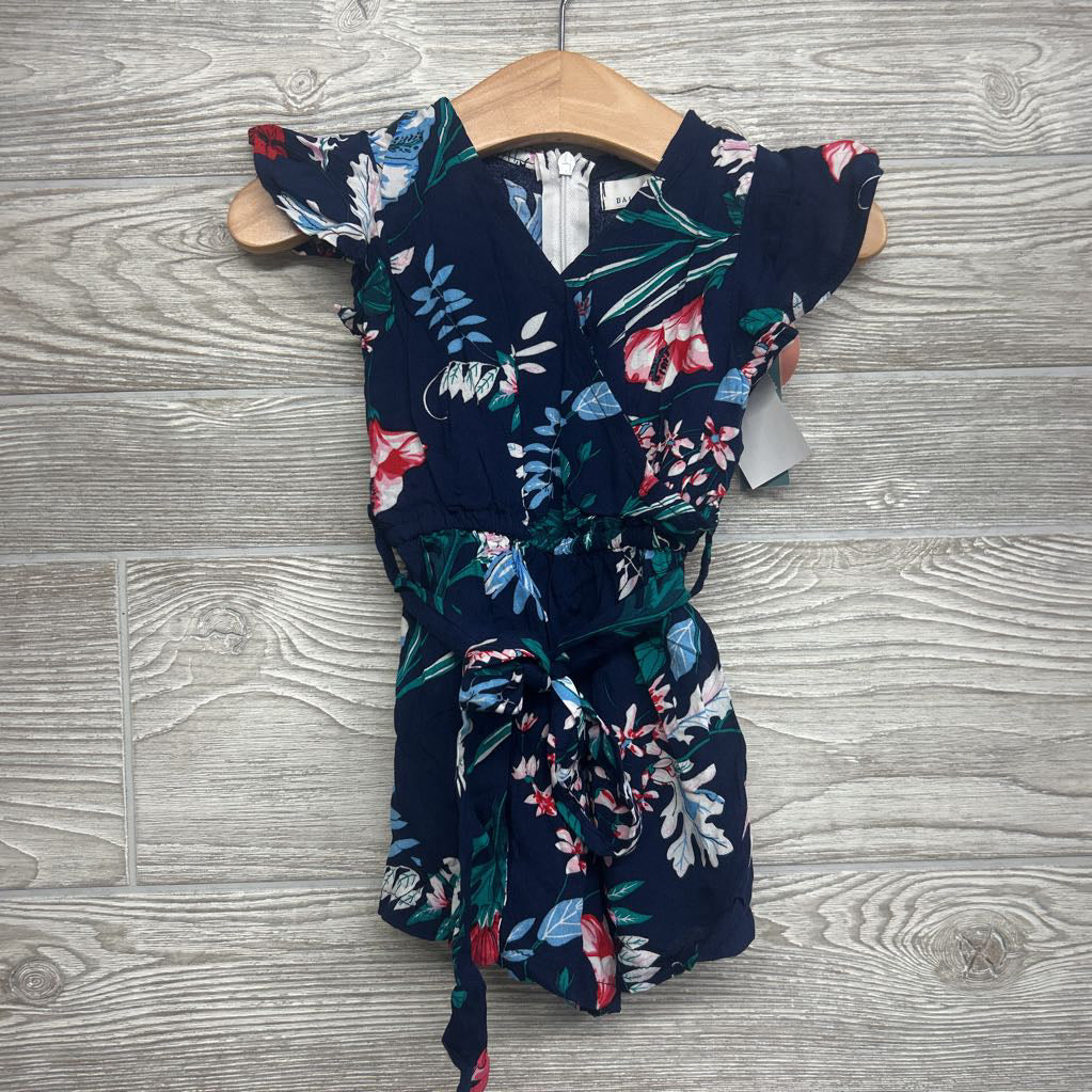 NEW Flutter Sleeve Romper Flowers W/ Belt 9-12M