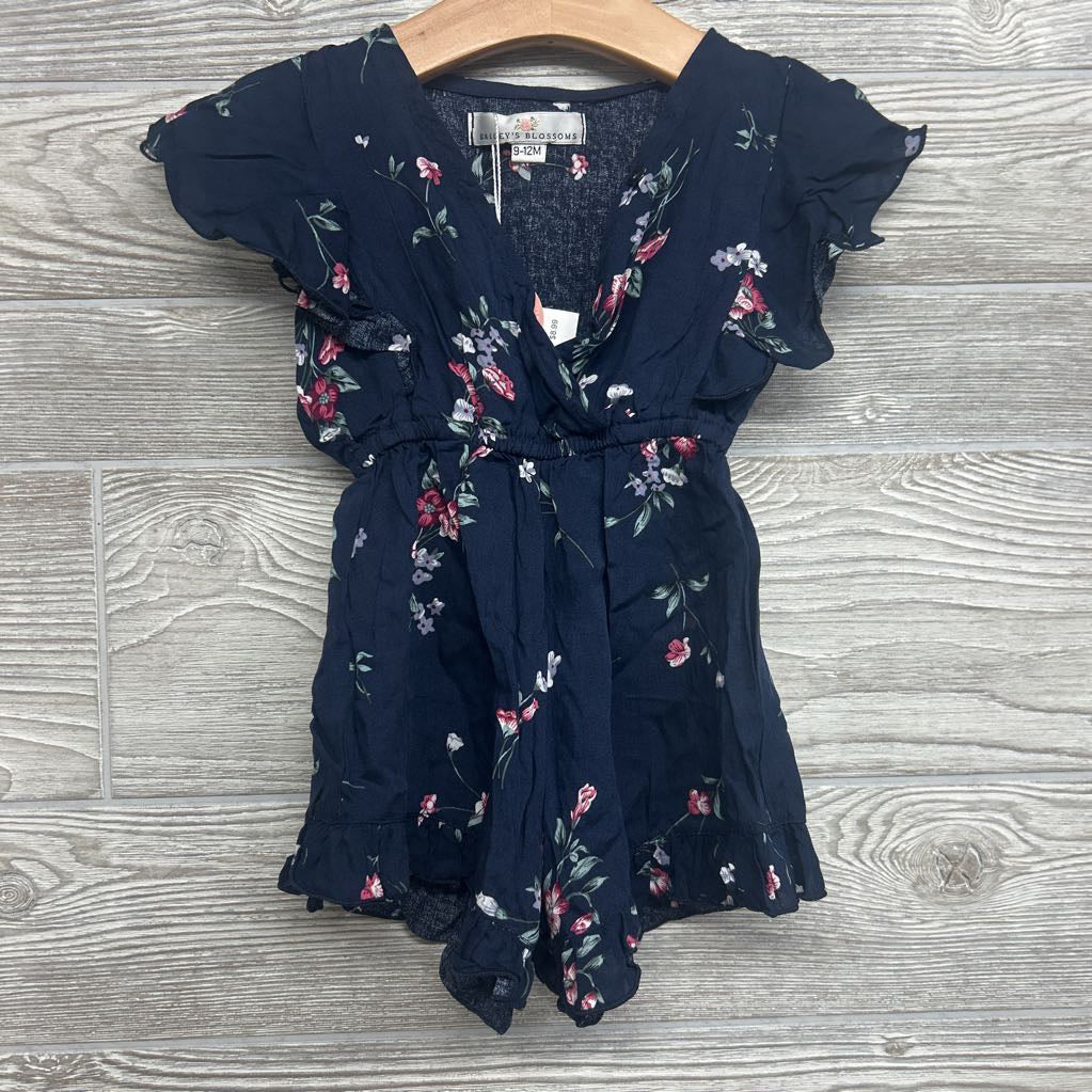 NEW Flutter Sleeve Romper Flowers 9-12M