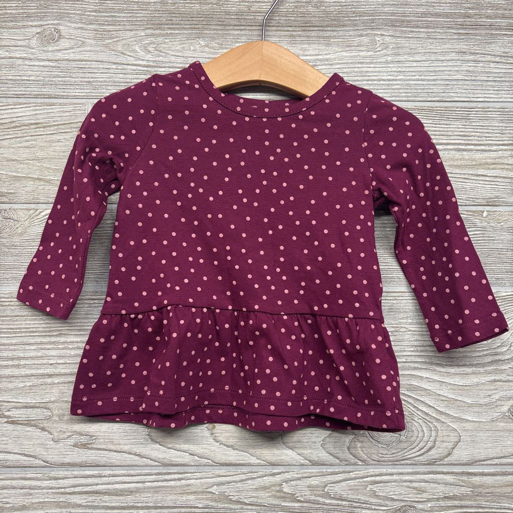 LS Peplum Shirt Dots 9M