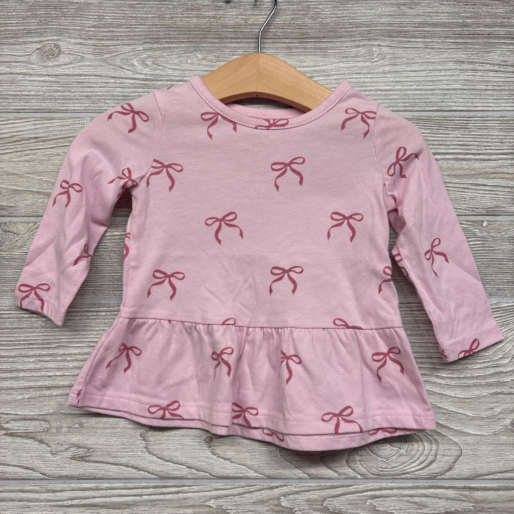 LS Peplum Shirt Bows 9M
