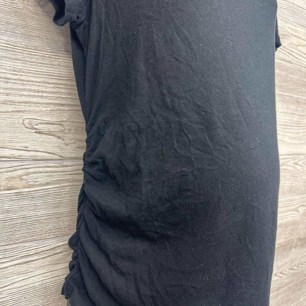 Rouched V Neck Shirt Solid Large