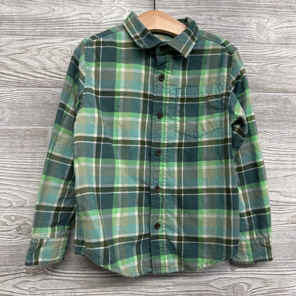 Flannel Button Up Plaid Shirt 4-5