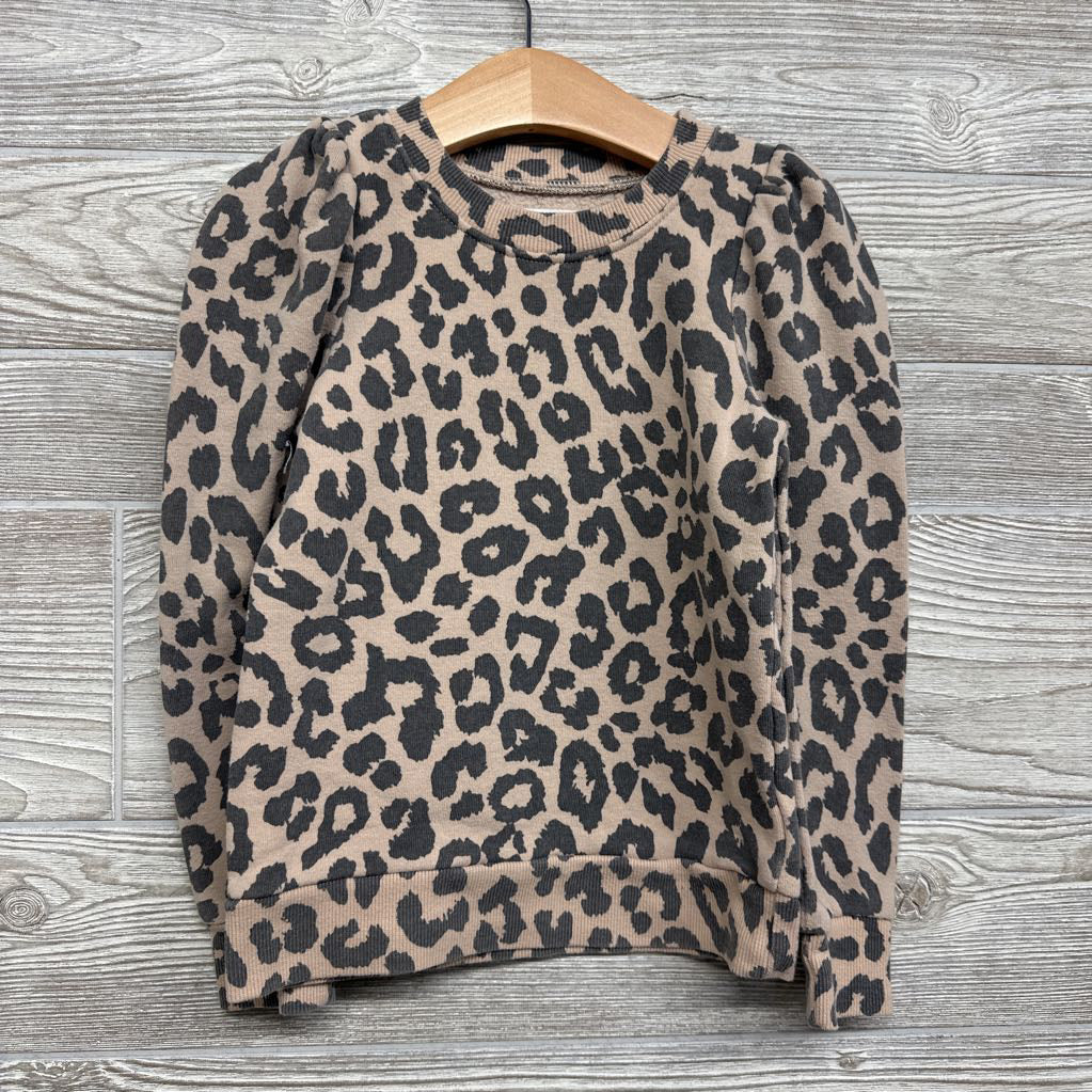 Puff Shoulder Crewneck Animal Print 5t