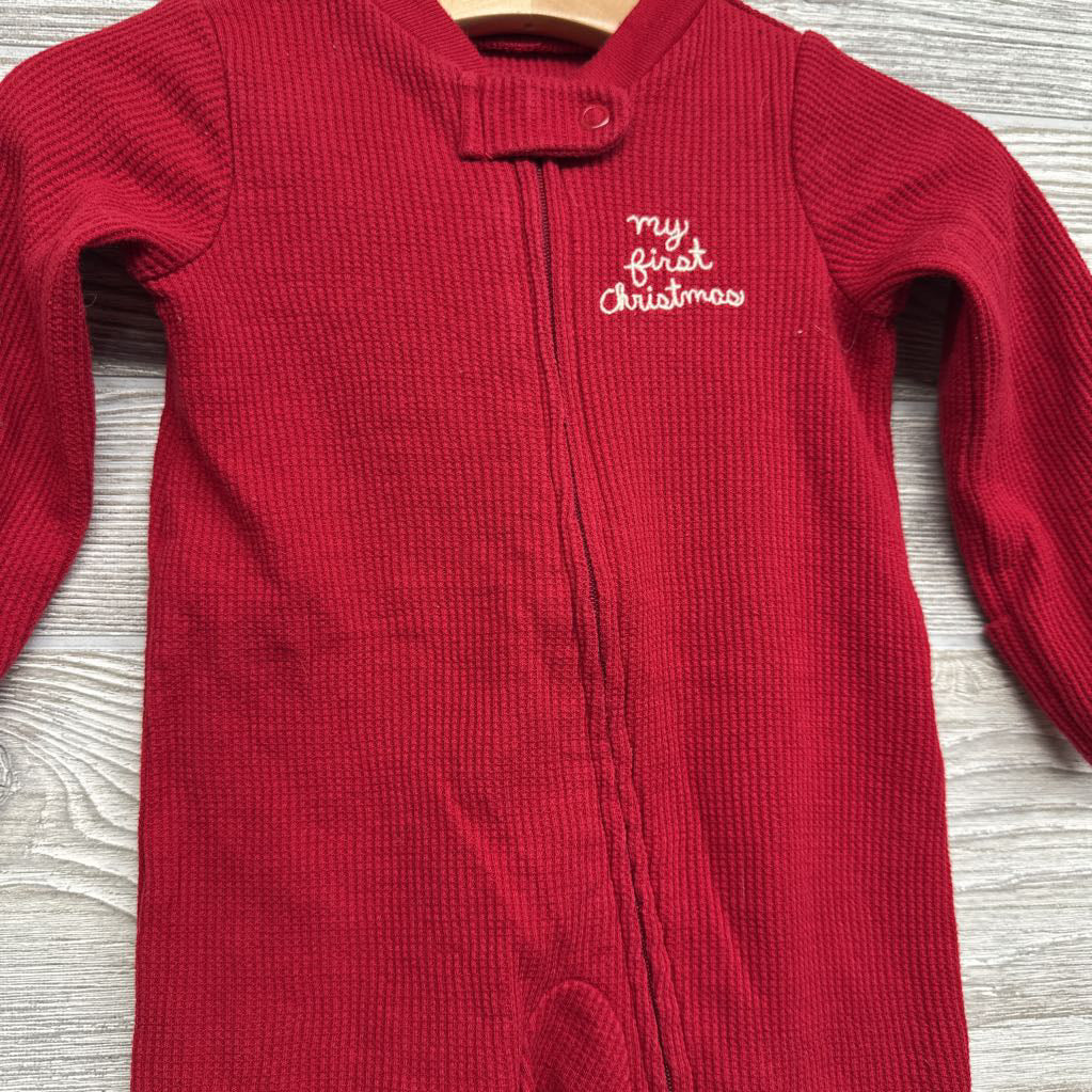 Waffle Knit Sleeper My First Christmas 3M