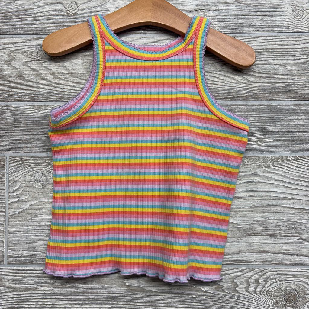 Ribbed Tank Top Lettuce Trim 4t