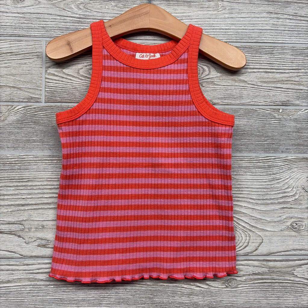Ribbed Tank Top Lettuce Trim 4t