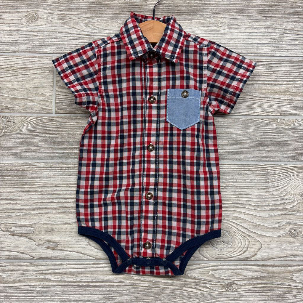 Gingham Plaid SS Bodysuit 6-9M