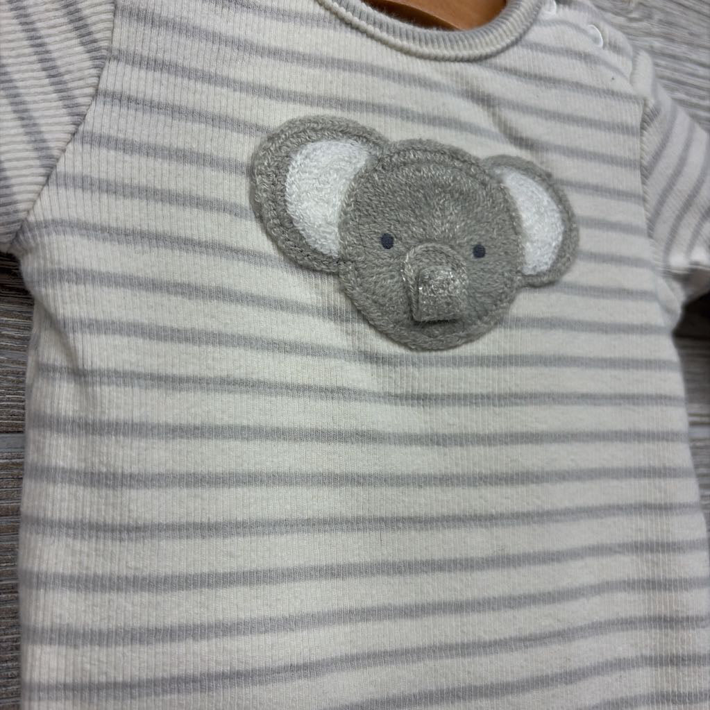 Ribbed Organic Outfit Elephant 0-3M