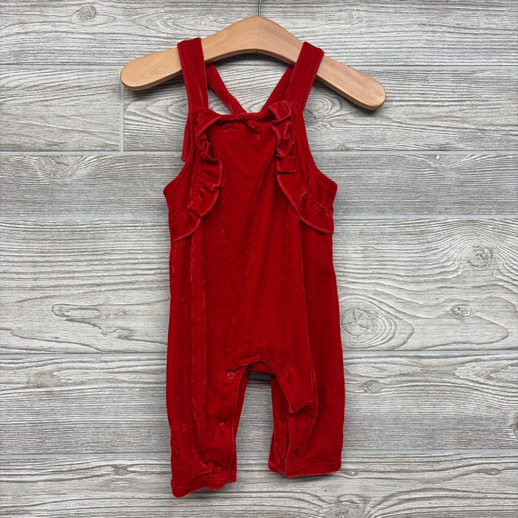 Velour Overalls Ruffles 3-6M