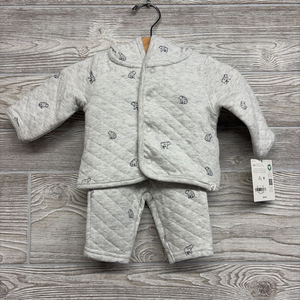 NEW Organic Quilted Jacket & Pants Bears NB