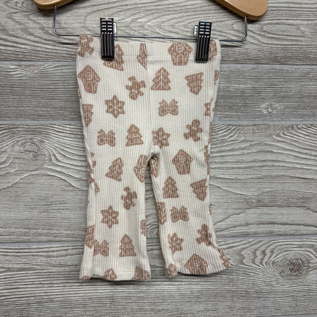 LS Ribbed Shirt & Flare Pants Gingerbread Bows 0-3M