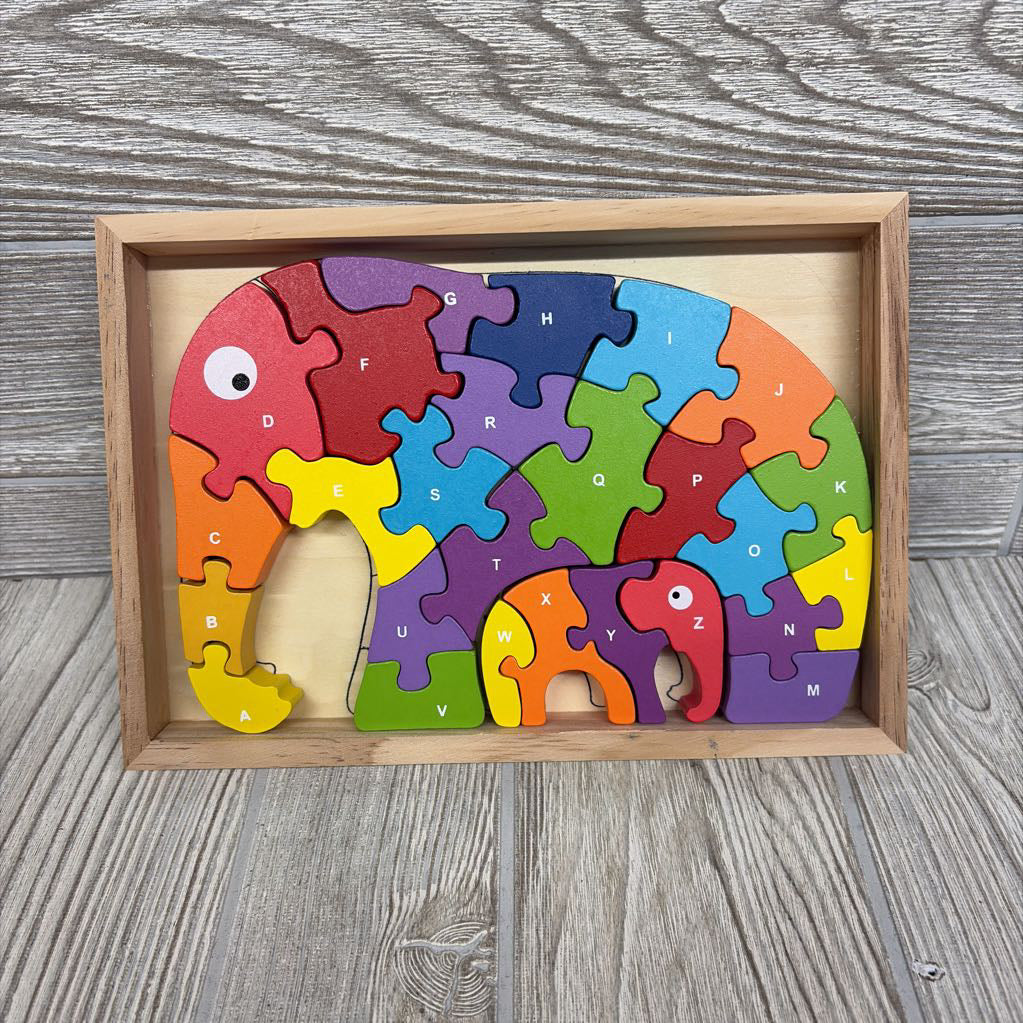 Alphabet Animal Wood Puzzle Elephants