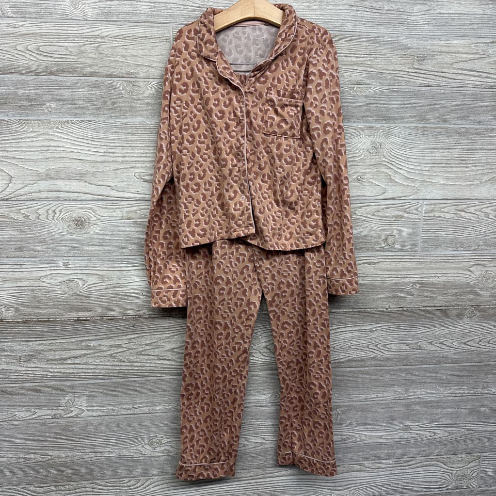 2 Pc LS Button Up PJs Animal Print 10-12