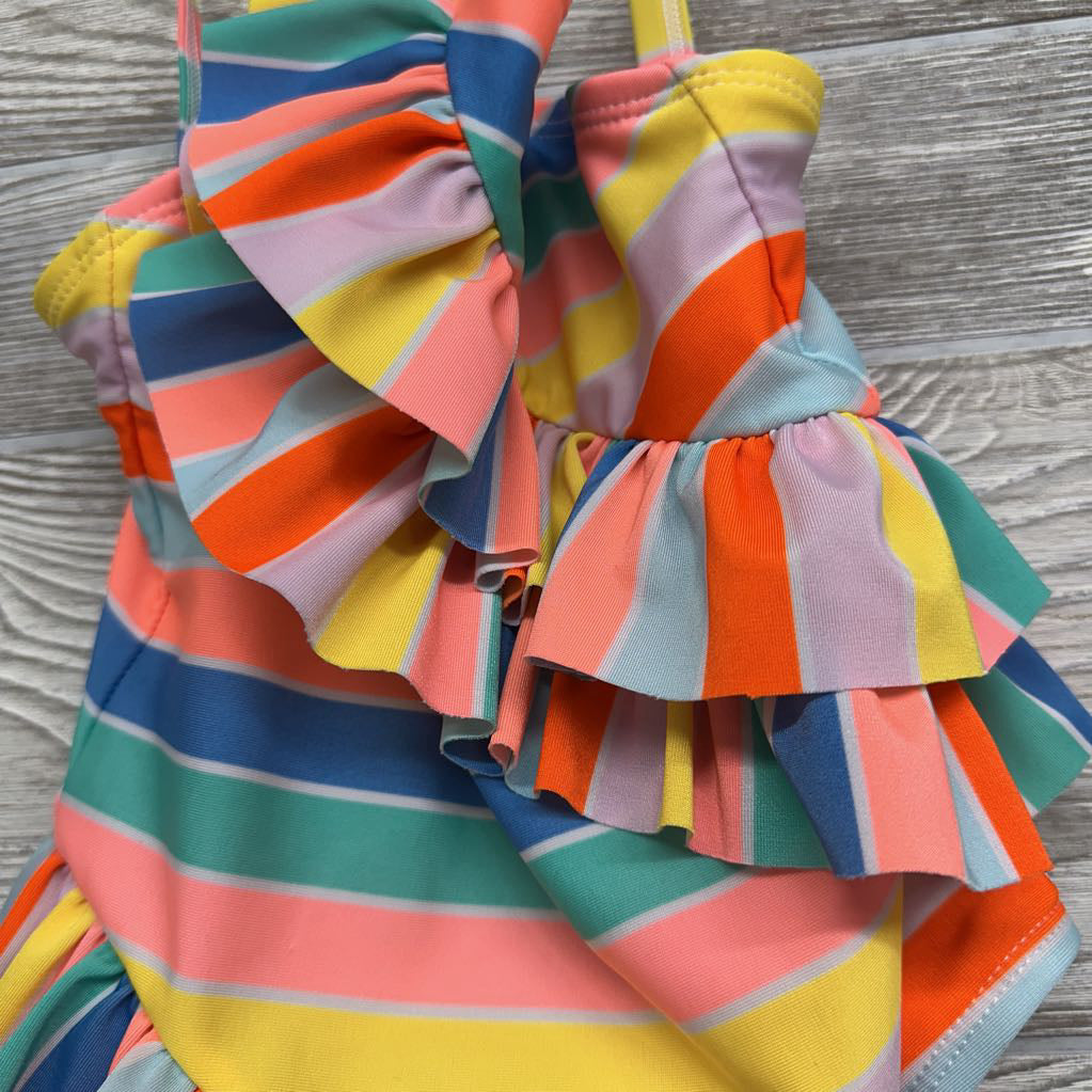 Ruffle Swimsuit Stripes 5T