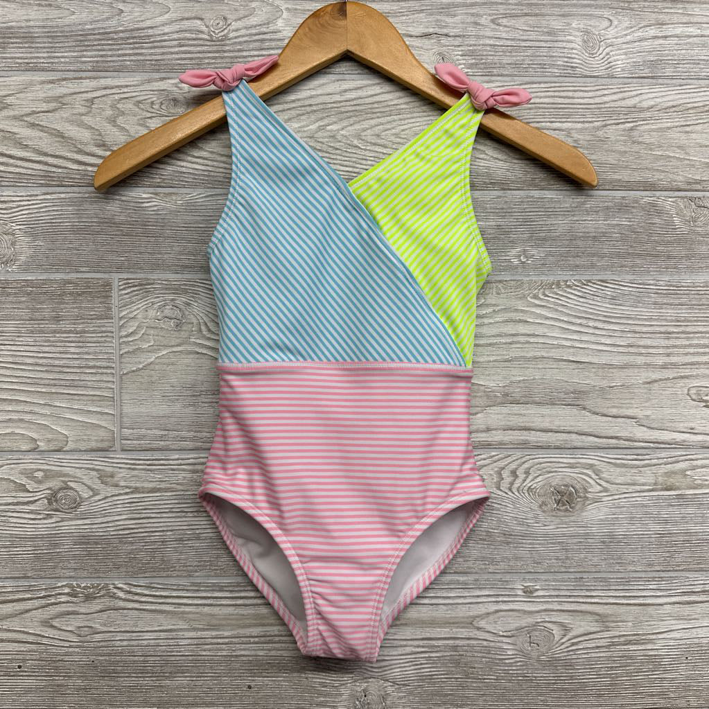 NEW Swimsuit Stripes Bow Straps 6-6X