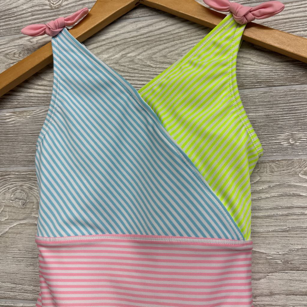 NEW Swimsuit Stripes Bow Straps 6-6X