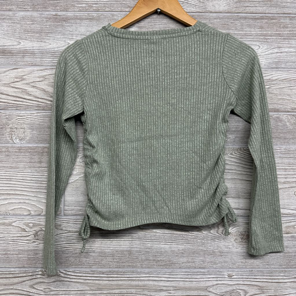 LS Ruched Ribbed Shirt Bows 10-12