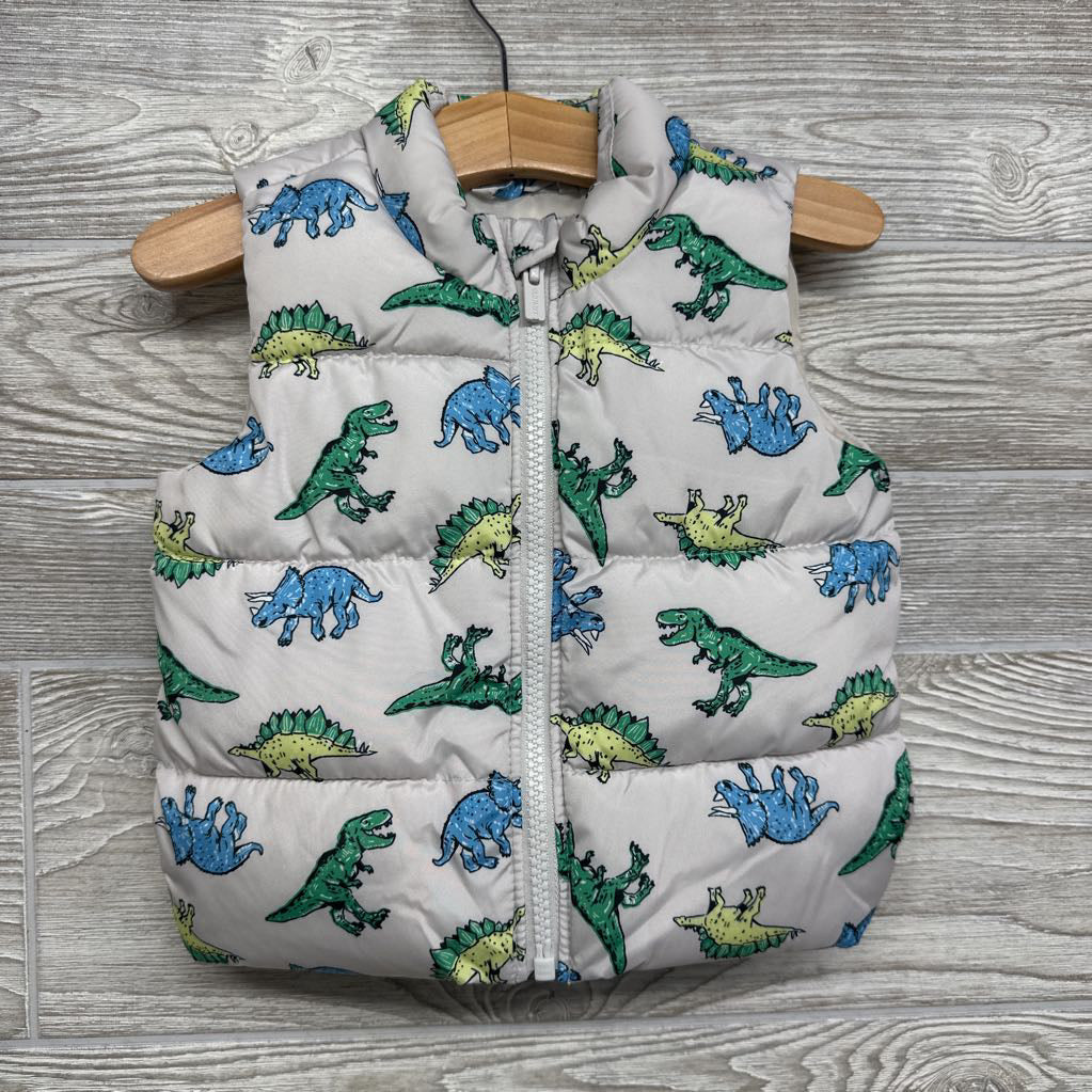 Puffer Vest Dinosaurs 6-12M