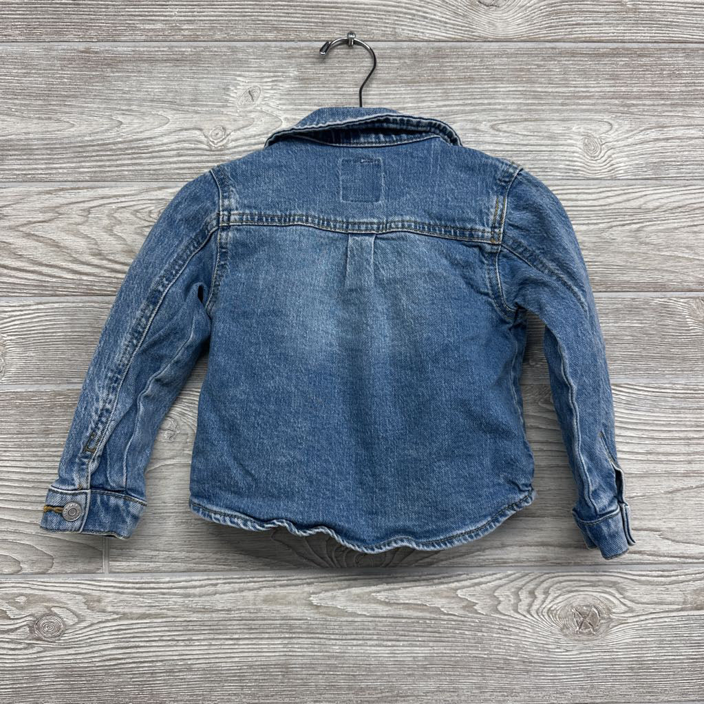 Denim Jacket Embroidered Flowers 3T