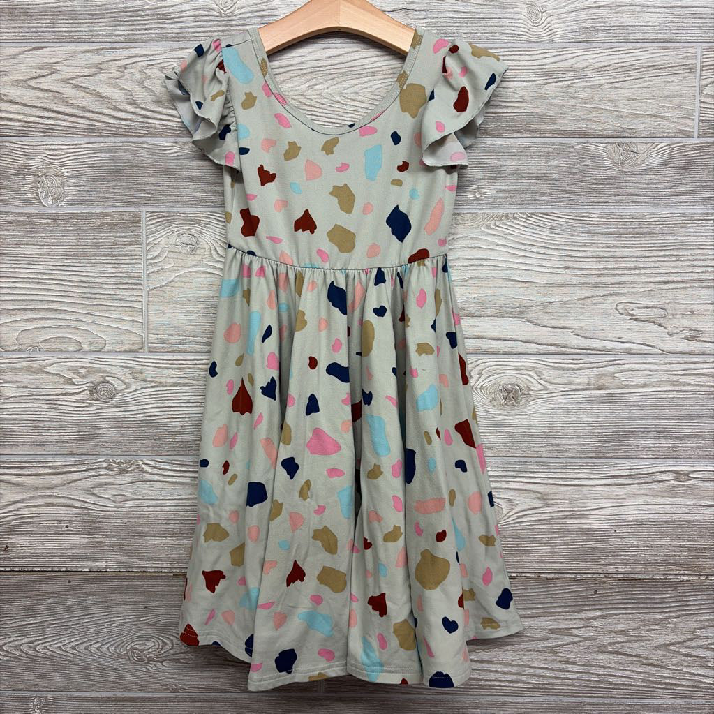 Flutter Sleeve Dress Printed 5-6
