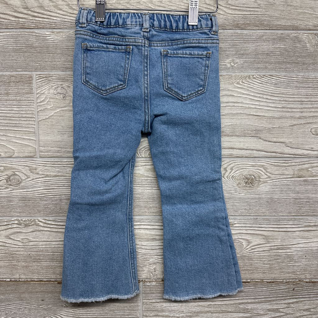 Flare Jeans Sequin Bows Frayed 3T