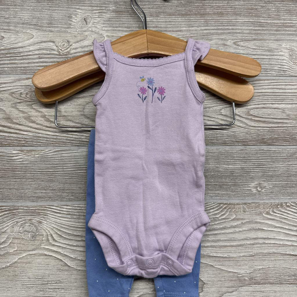 Tank Bodysuit Flowers & Leggings Dots NB