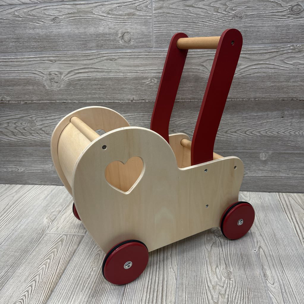 Wooden Doll Stroller Cutout Heart