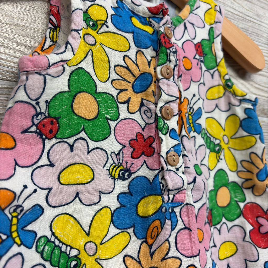 Tank Gauze Romper Flowers Bees 12-18M