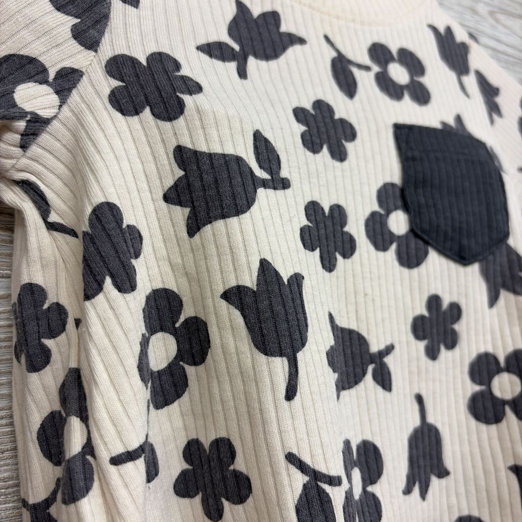 LS Ribbed Shirt & Leggings Flowers 3-6M