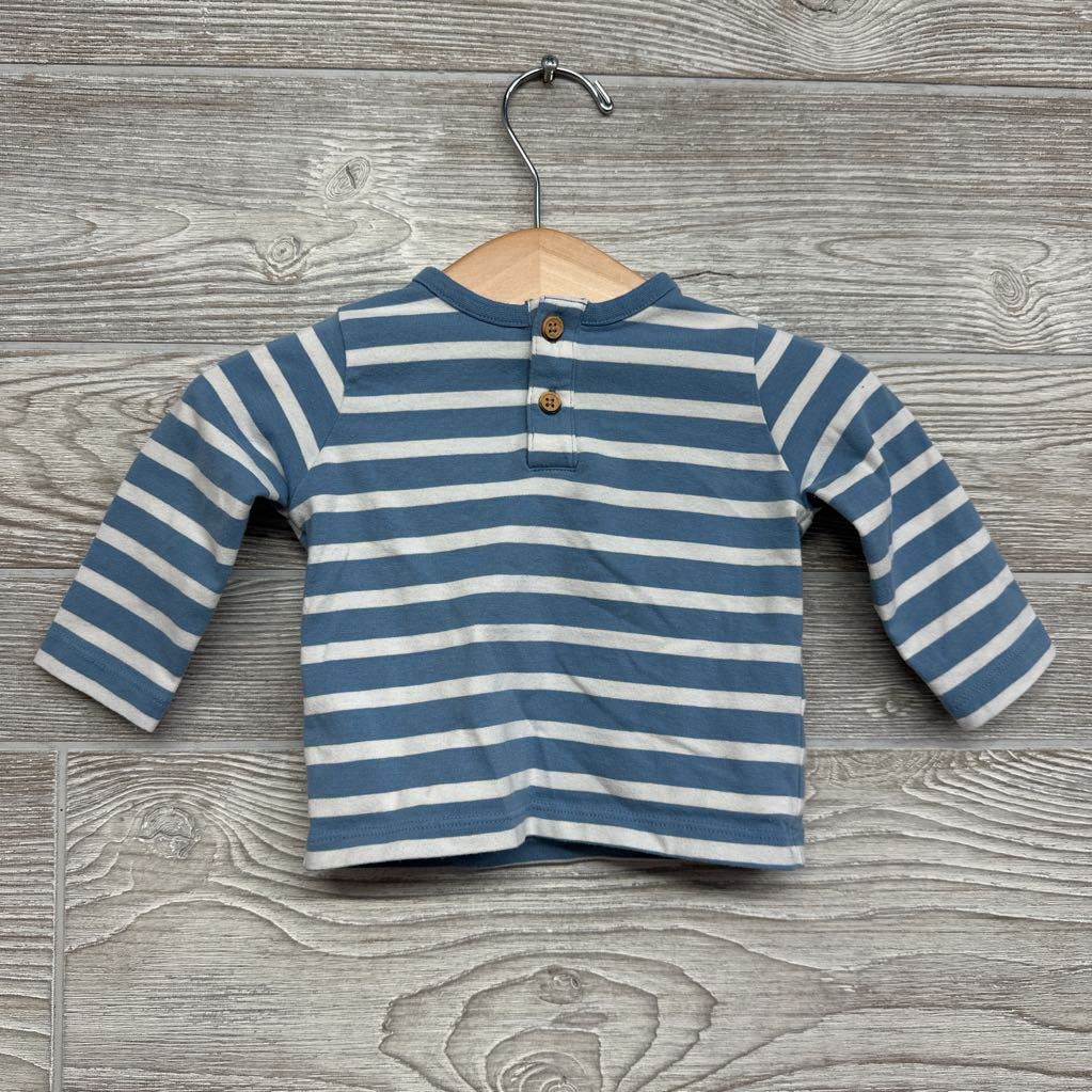 LS Henley Shirt Stripes 0-3M