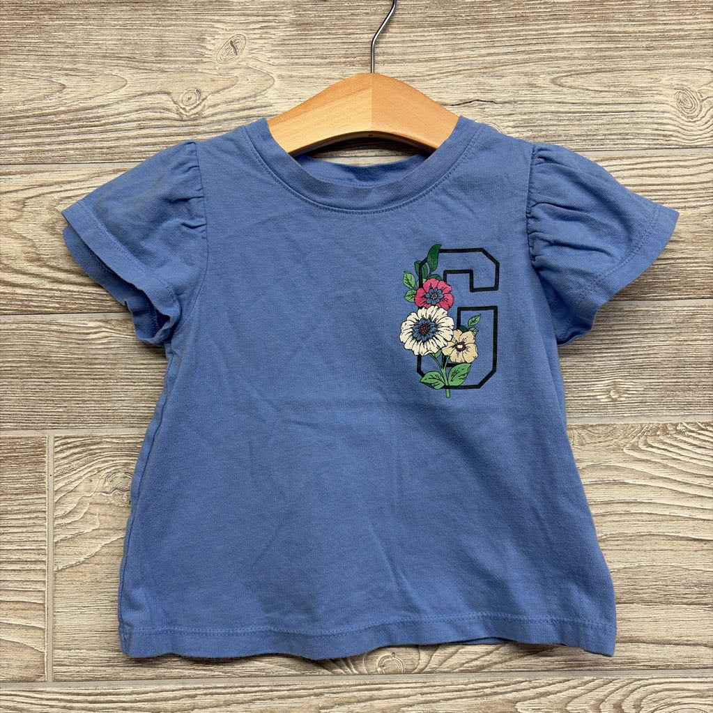 Flutter Sleeve Shirt Flowers 3t