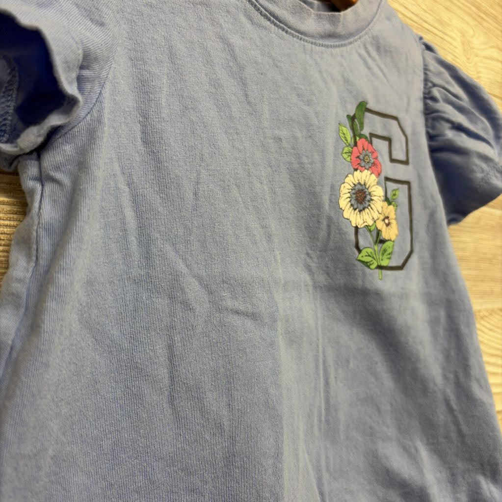 Flutter Sleeve Shirt Flowers 3t