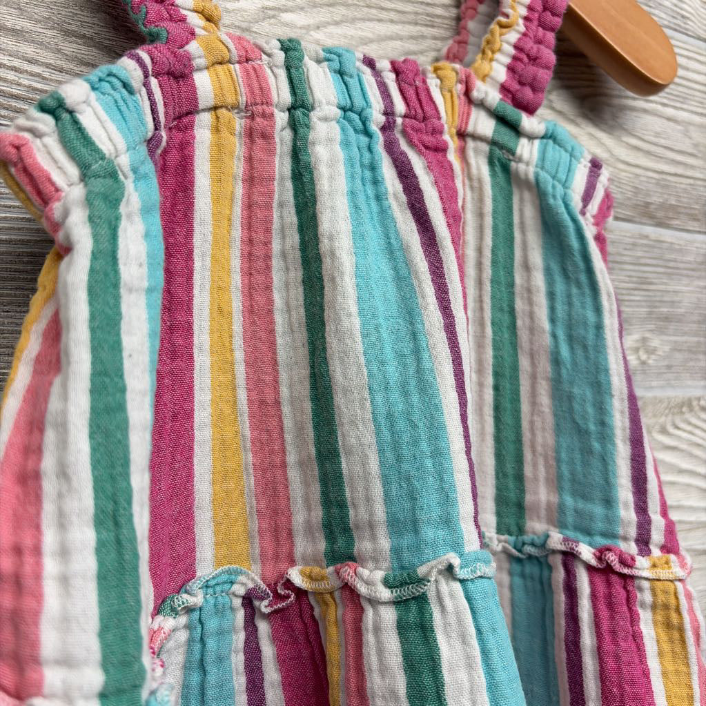 Muslin Tank Dress Stripes 4t