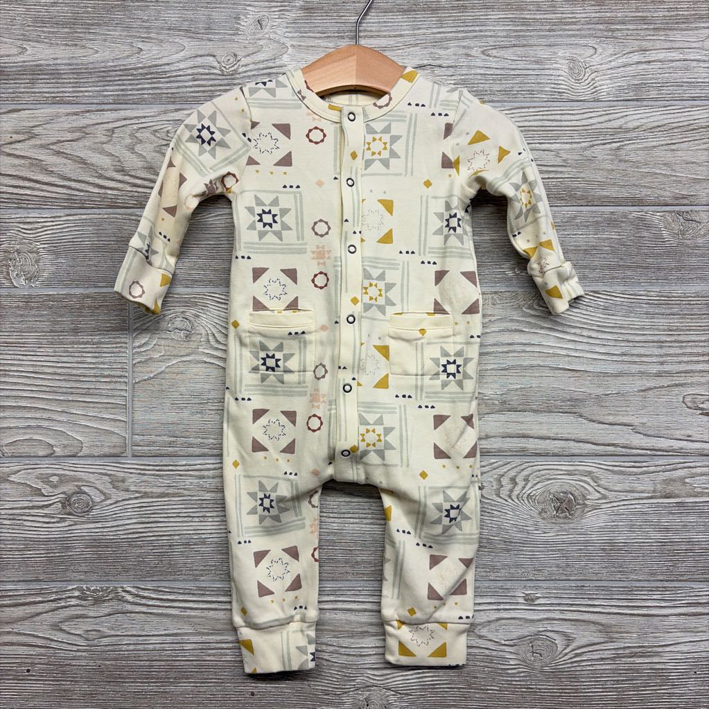 Organic Button Up Outfit Shapes 6-12M